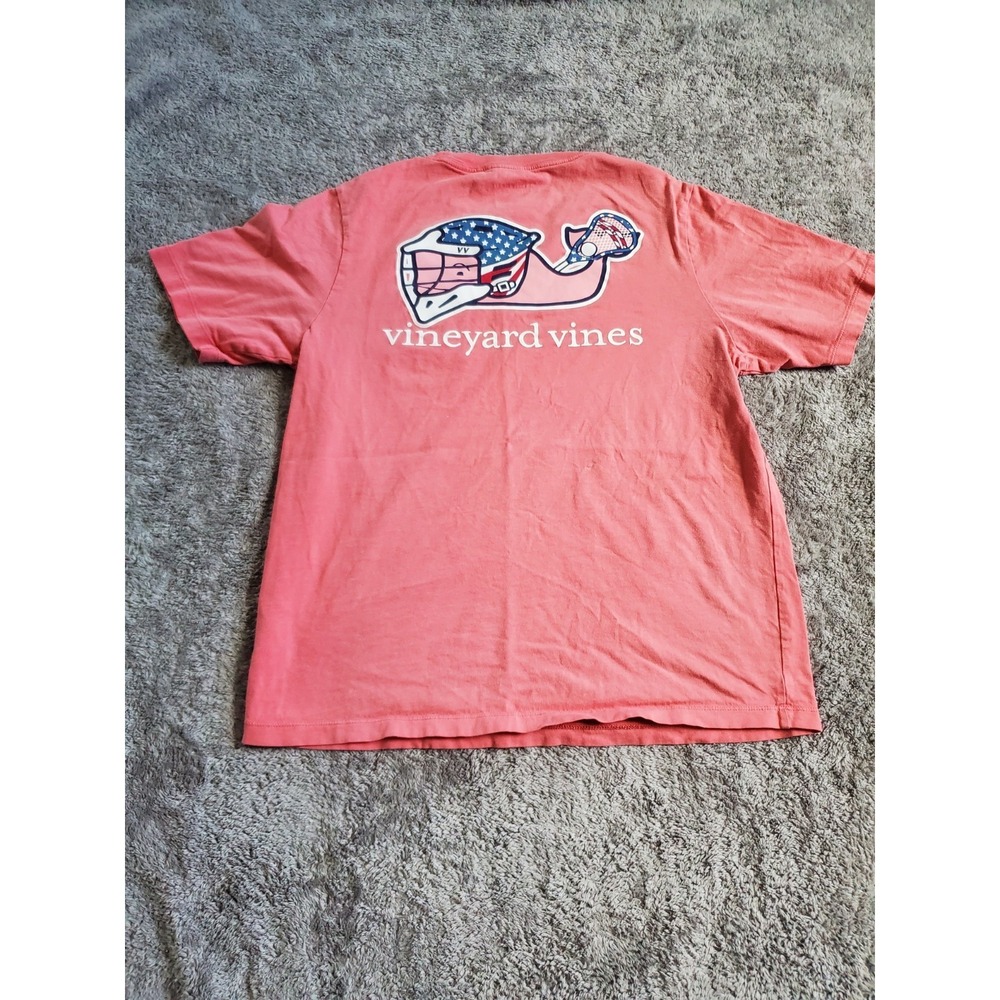 Vineyard Vines Faded Pink Lacrosse Whale T Shirt Youth Boys Size Large